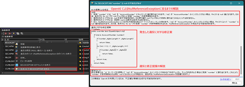 図1：OpenAI 機能を活用した違反修正のイメージ