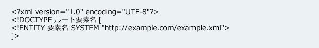 要素の宣言に外部ファイル(ネットワークファイル)を指定する際の例