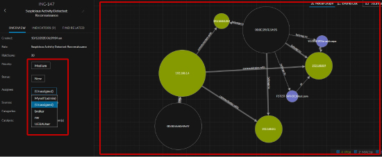 RSA NetWitness Network利用ケース：インシデント画面