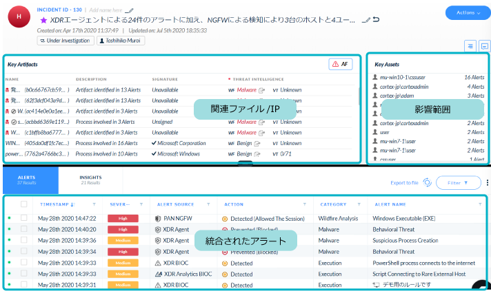 統合されたインシデントエンジン