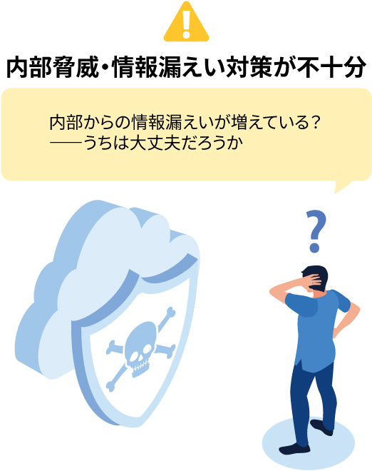 内部脅威・情報漏えい対策が不十分