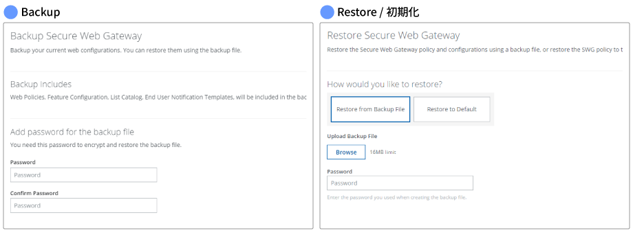 ポリシーのバックアップ/リストアが可能に:Backup /Restore