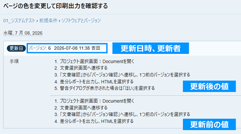 テストケースの更新履歴を管理可能