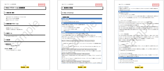 Webアプリケーション脆弱性診断サービス診断結果報告書